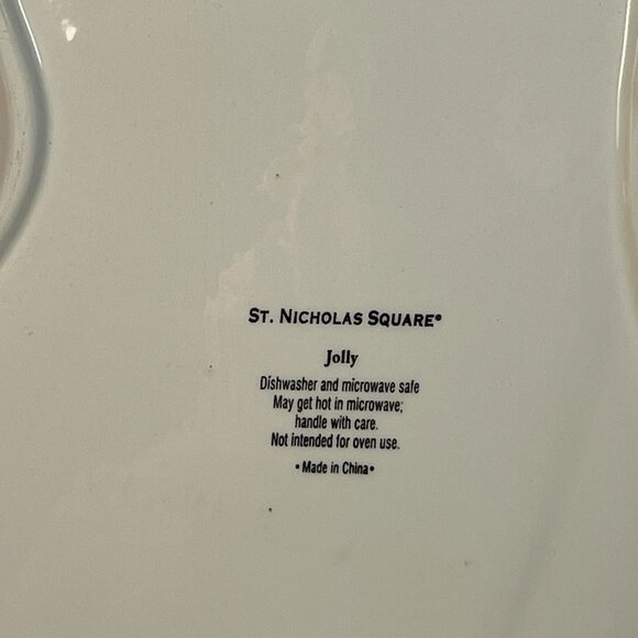 St Nicholas Square Jolly Snowman Platter Chip Dip Veggies 17" x 11” Christmas - Picture 5 of 6